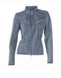 Designer-Porc-Velourslederjacke jeansblau Gr. 36