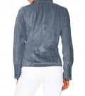 Designer-Porc-Velourslederjacke jeansblau Gr. 36