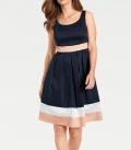 Designer-Prinzesskleid marine-rosé
