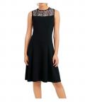 Designer-Prinzesskleid mit Stickerei schwarz