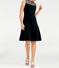 Designer-Prinzesskleid mit Stickerei schwarz