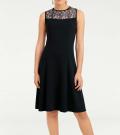 Designer-Prinzesskleid mit Stickerei schwarz