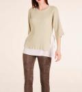 Designer-Pullover-2-in-1 beige-ecru