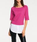 Designer-Pullover-2-in-1 pink-weiß