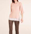 Designer-Pullover-2-in-1 rosé-ecru