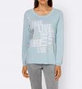 Designer-Pullover Glitzersteinchen hellblau