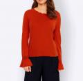 Designer-Pullover Merino-Kaschmir rot