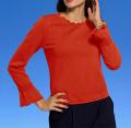 Designer-Pullover Merino-Kaschmir rot