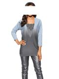 Designer-Pullover blau-grau