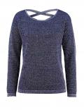 Designer-Pullover blau-silberfarben