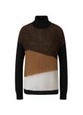 Designer-Pullover cognac-schwarz