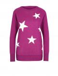 Designer-Pullover fuchsia-offwhite