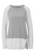 Designer-Pullover grau-ecru