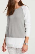 Designer-Pullover grau-ecru