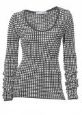 Designer-Pullover grau-weiß
