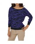 Designer-Pullover lila-schwarz