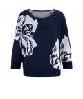 Designer-Pullover marine-bedruckt