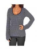 Designer-Pullover marine-weiß