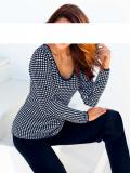 Designer-Pullover marine-weiß