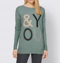 Designer-Pullover mit Applikation jade