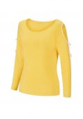 Designer-Pullover mit Cut-Outs gelb