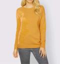 Designer-Pullover mit Flauschgarn ocker