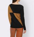 Designer-Pullover mit Kaschmir schwarz-cognac