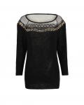 Designer-Pullover mit Ösenschwarz
