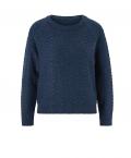 Designer-Pullover mit Pailletten dunkelblau-meliert