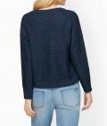 Designer-Pullover mit Pailletten dunkelblau-meliert