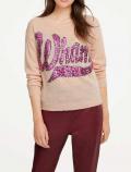 Designer-Pullover mit Pailletten puder