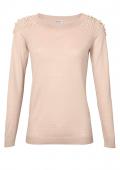 Designer-Pullover mit Perlen nude