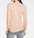 Designer-Pullover mit Perlen nude