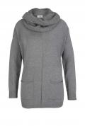 Designer-Pullover mit Schal grau-melange