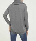 Designer-Pullover mit Schal grau-melange