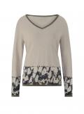 Designer-Pullover mit Schmucksteinchen sand-khaki