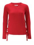 Designer-Pullover mit Schnürung rot