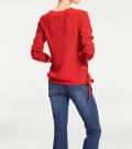 Designer-Pullover mit Schnürung rot