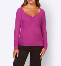 Designer-Pullover mit Seide fuchsia