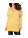 Designer-Pullover mit Seide zitronengelb