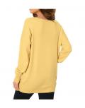 Designer-Pullover mit Seide zitronengelb