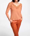 Designer-Pullover mit Spitze mandarine