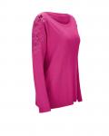 Designer-Pullover mit Spitze pink