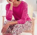 Designer-Pullover mit Spitze pink