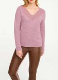 Designer-Pullover mit Spitze rosenholz