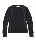 Designer-Pullover mit Strass schwarz