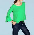 Designer-Pullover mit Volants grün