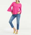 Designer-Pullover mit Volants pink