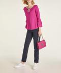 Designer-Pullover mit Volants pink