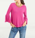 Designer-Pullover mit Volants pink